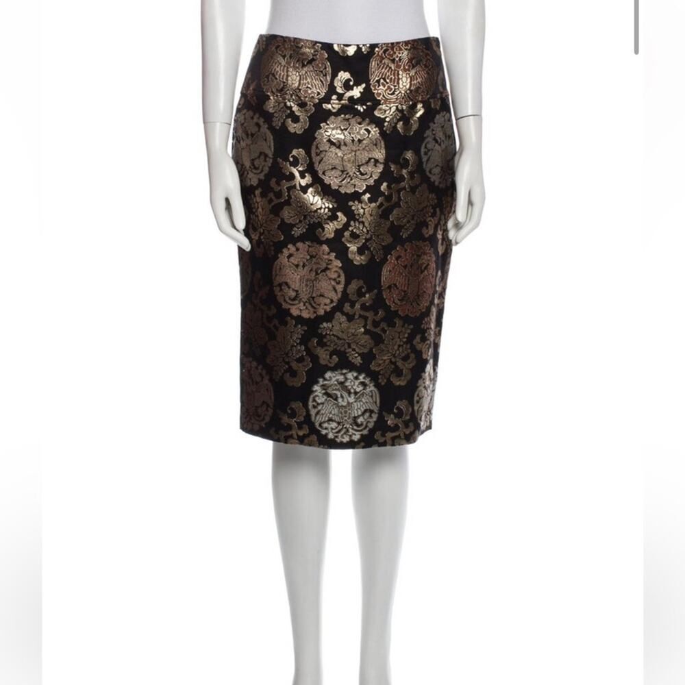 Polo Ralph Lauren Black Label Skirt - Black & Metallic - Zip Closure - Size 4